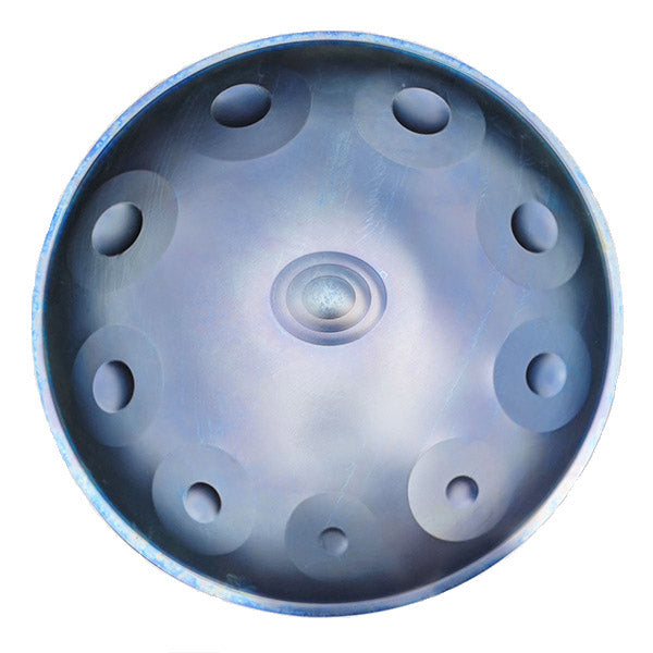 Handpan mit 10 Noten, blau - D-Moll, Frequenz 432 Hz, Frequenz 440 Hz, Hang Drum