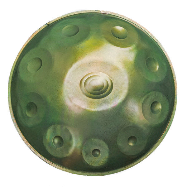 aura handpan; ayasa handpan, gebrauchte Handpfanne, Handpfannenleiter, handpan grun