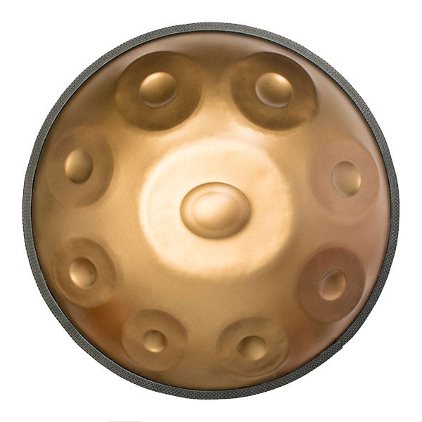 Goldene Handpan, Hijaz-Skala B2, Frequenz 432 Hz, Frequenz 440 Hz, Hang Drum