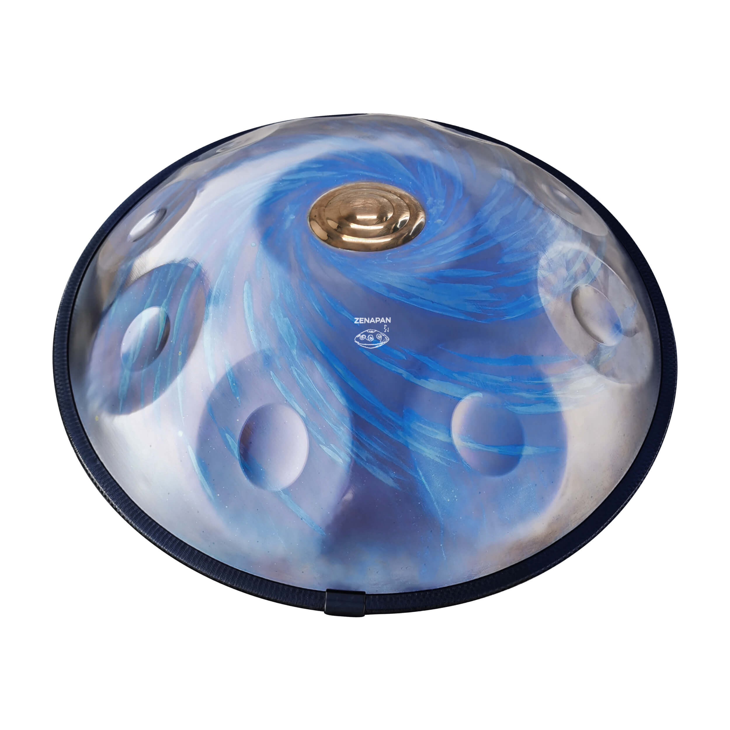 Handpan mit 10 blauen Noten, in D-Moll, Frequenz 432 Hz, Frequenz 440 Hz, Hang Drum, blauer Planet