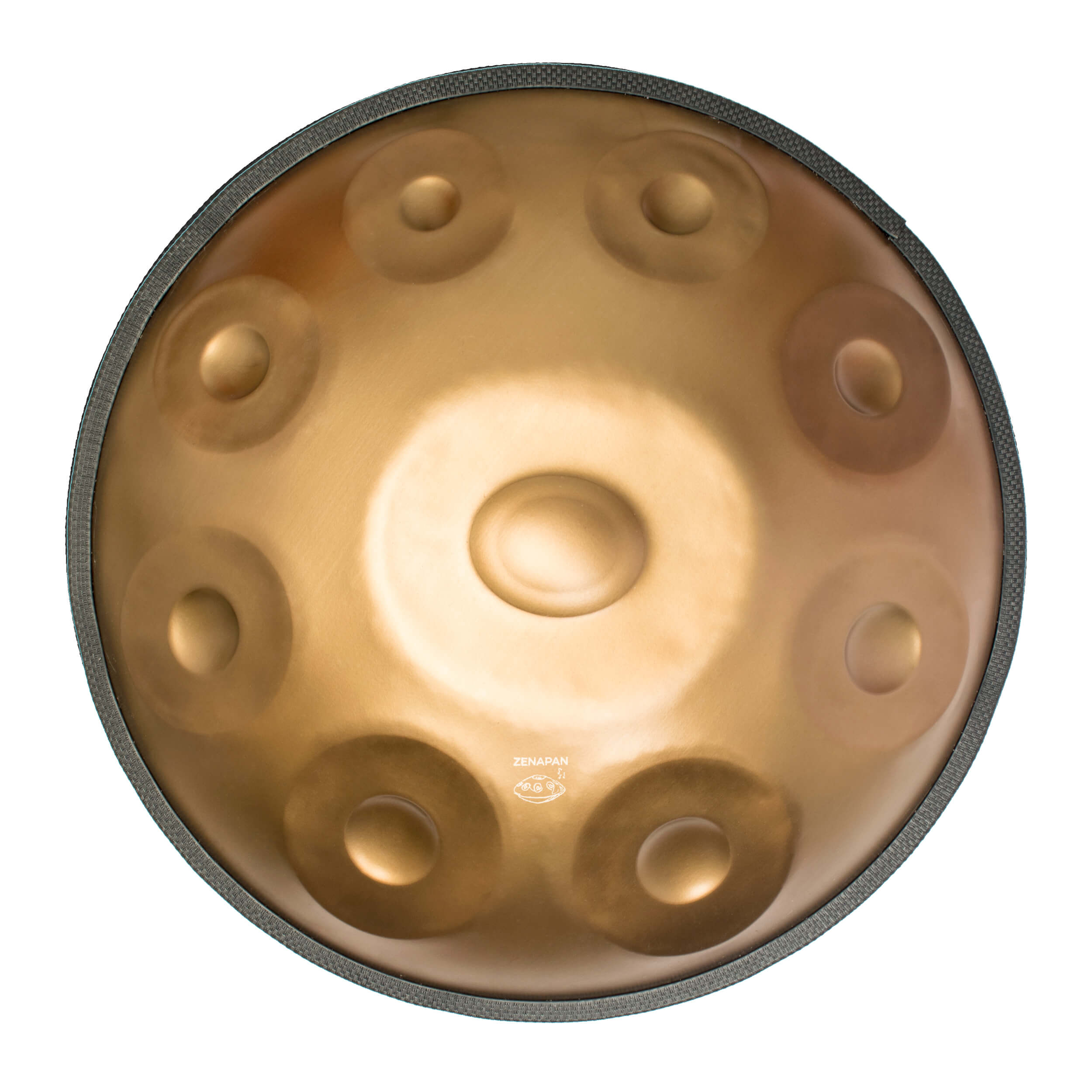 Handpan d-moll 9 noten gold, frequence 432hz, frequenz 440hz, hang drum, instrument musik, gold