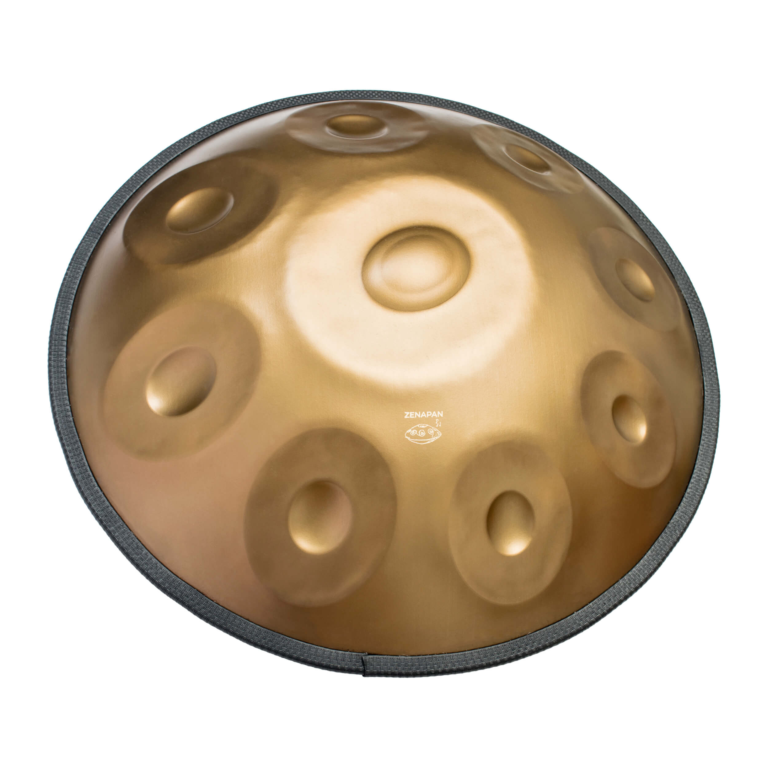 Handpan in D-Moll mit 9 Noten, goldene Farbe, Frequenz 432Hz, Frequenz 440Hz, Hang Drum, Musikinstrument, Zenapan