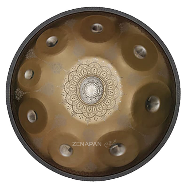 Handpan, Frequenz 432 Hz, Frequenz 440 Hz, Hang Drum, Hang, Kurd-Moll-Skala, Zenapan, C-Dur, originale Handpan, Handpan kaufen, Farbe Bronze